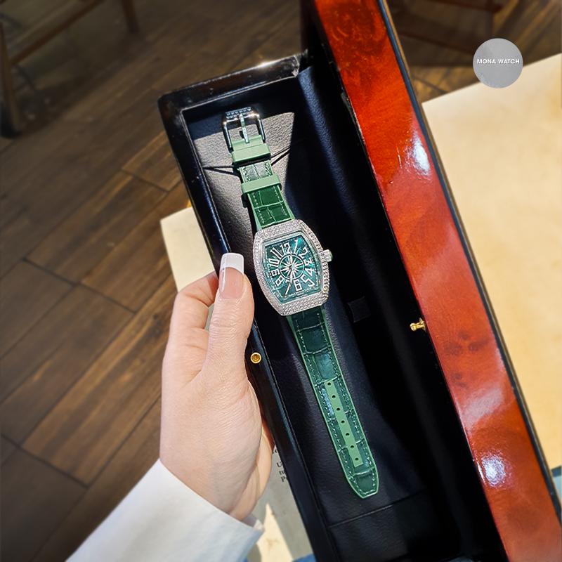 Franck Muller Vanguard V32 Stell Custom Full Diamond_Xanh