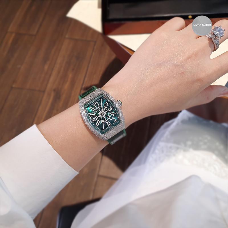 Franck Muller Vanguard V32 Stell Custom Full Diamond_Xanh_04