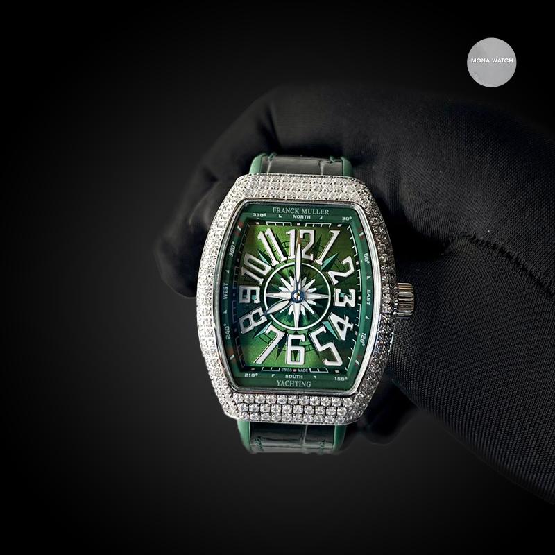 Franck Muller Vanguard V32 Stell Custom Full Diamond_Xanh_05
