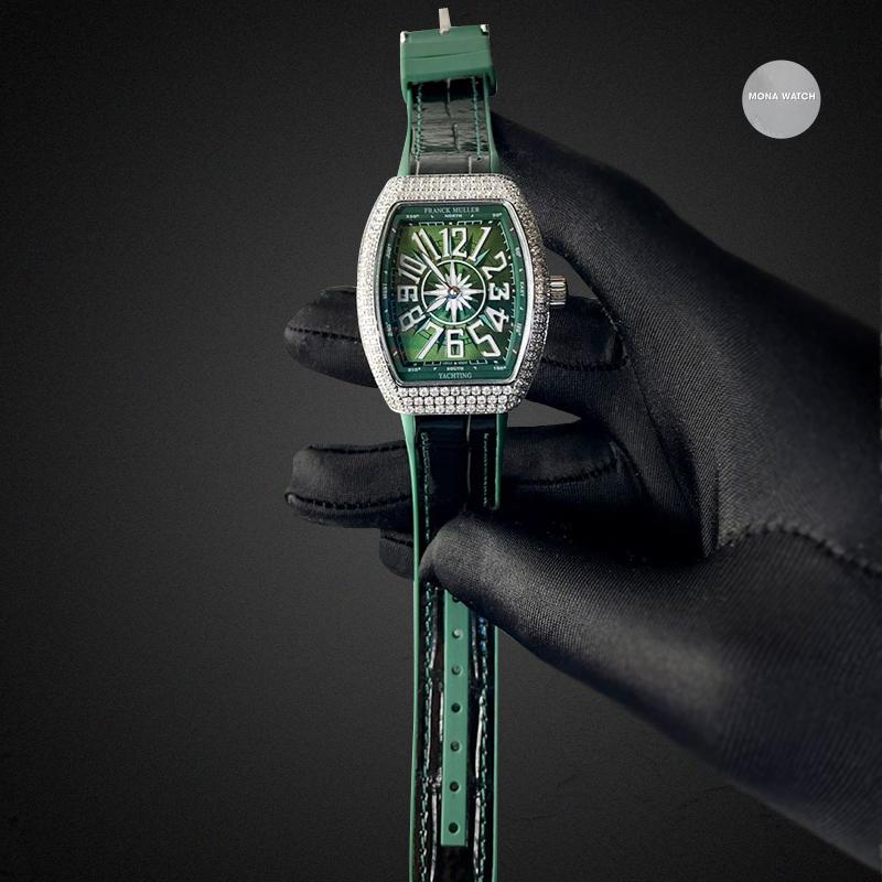 Franck Muller Vanguard V32 Stell Custom Full Diamond_Xanh_07